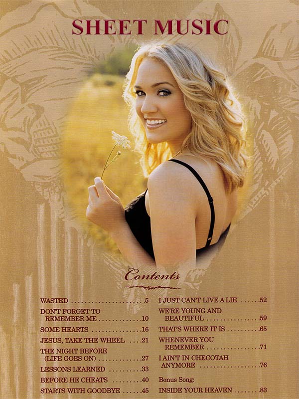 Carrie Underwood Some Hearts Songbook Content