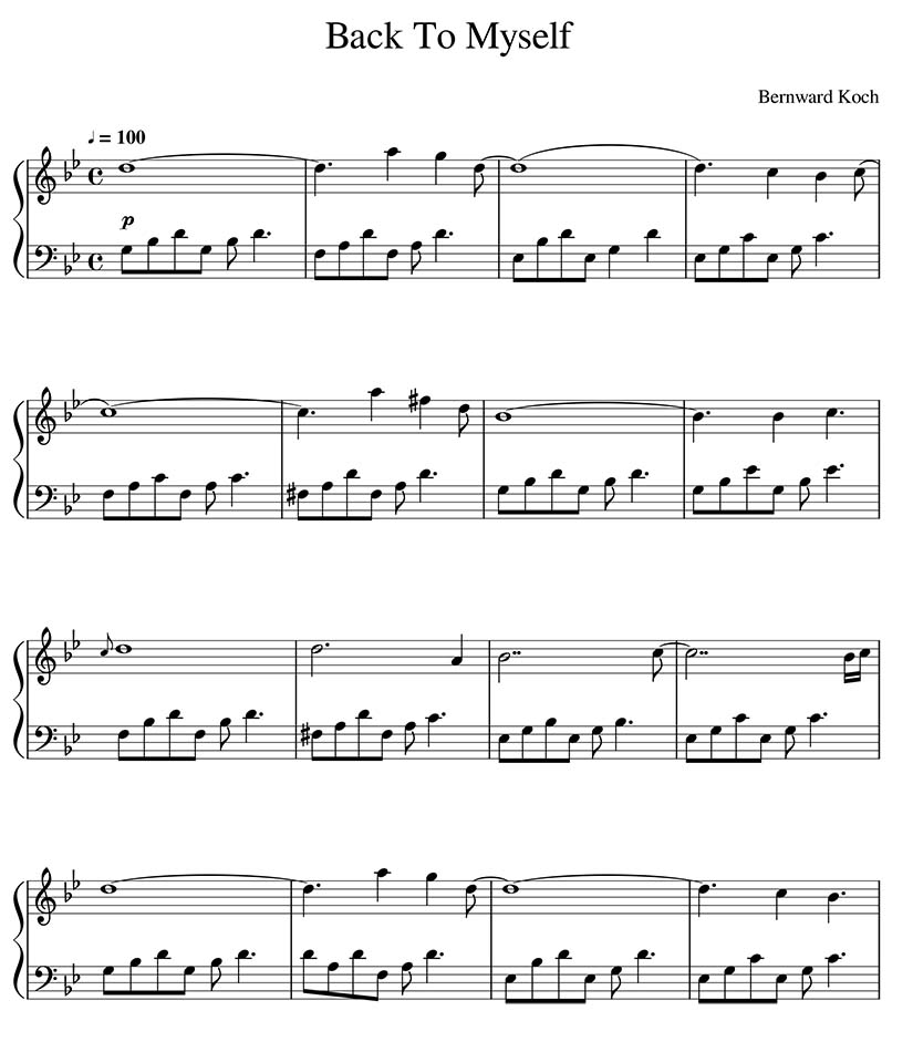 Bernward Koch - Back to Myself - Free Sheet Music