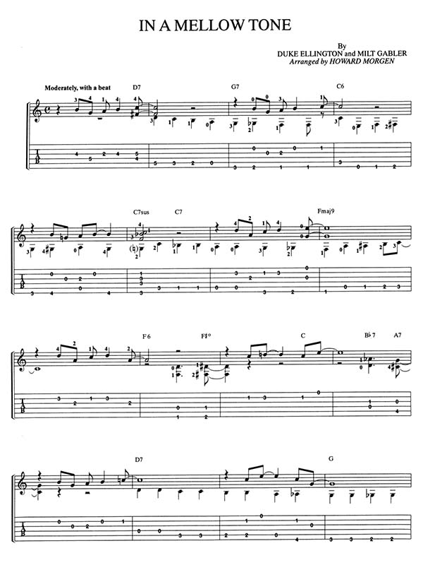 Duke Ellington In a Mellow Tone sheet music for solo guitar
